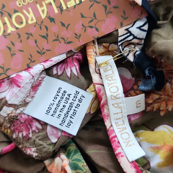 New Novella Royale The Flower Dress Rust Primrose Floral M Bird Midi Strappy NWT - Picture 16 of 16